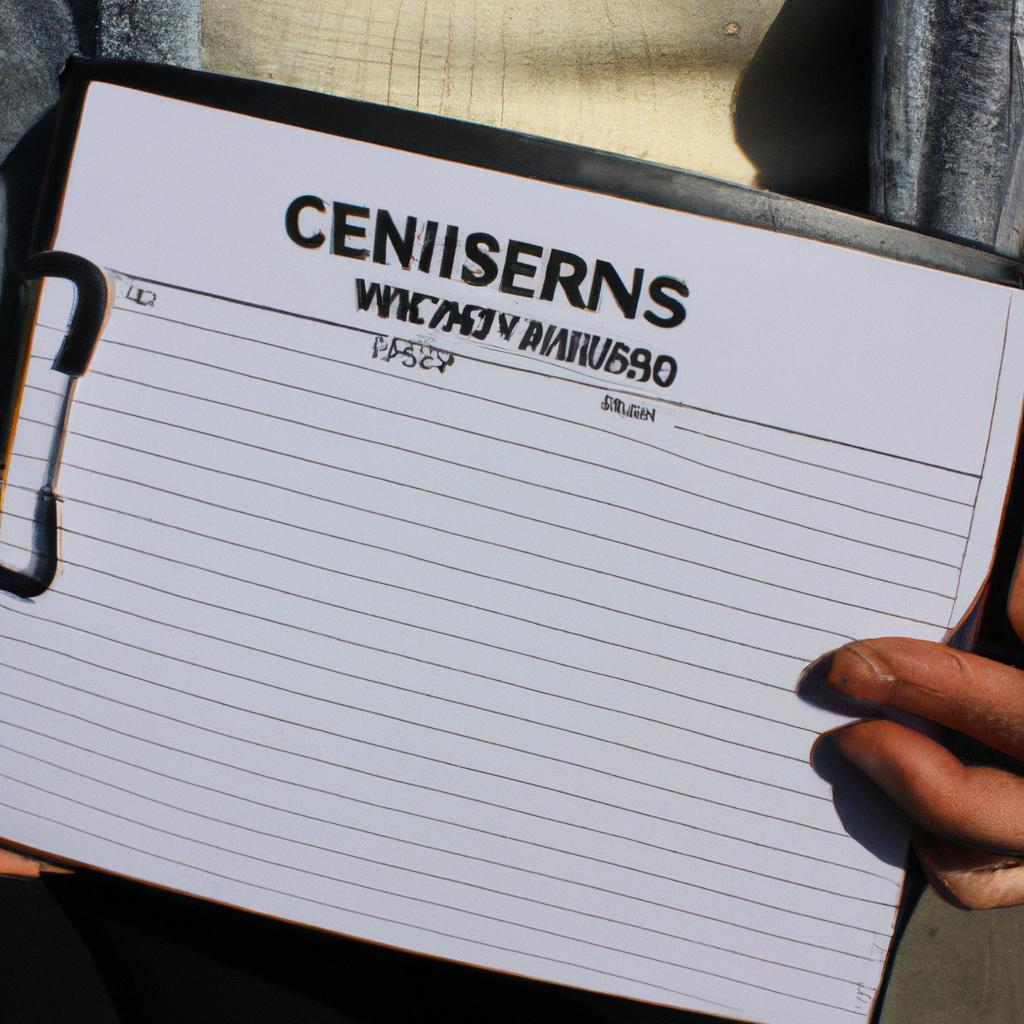 Person holding a census clipboard