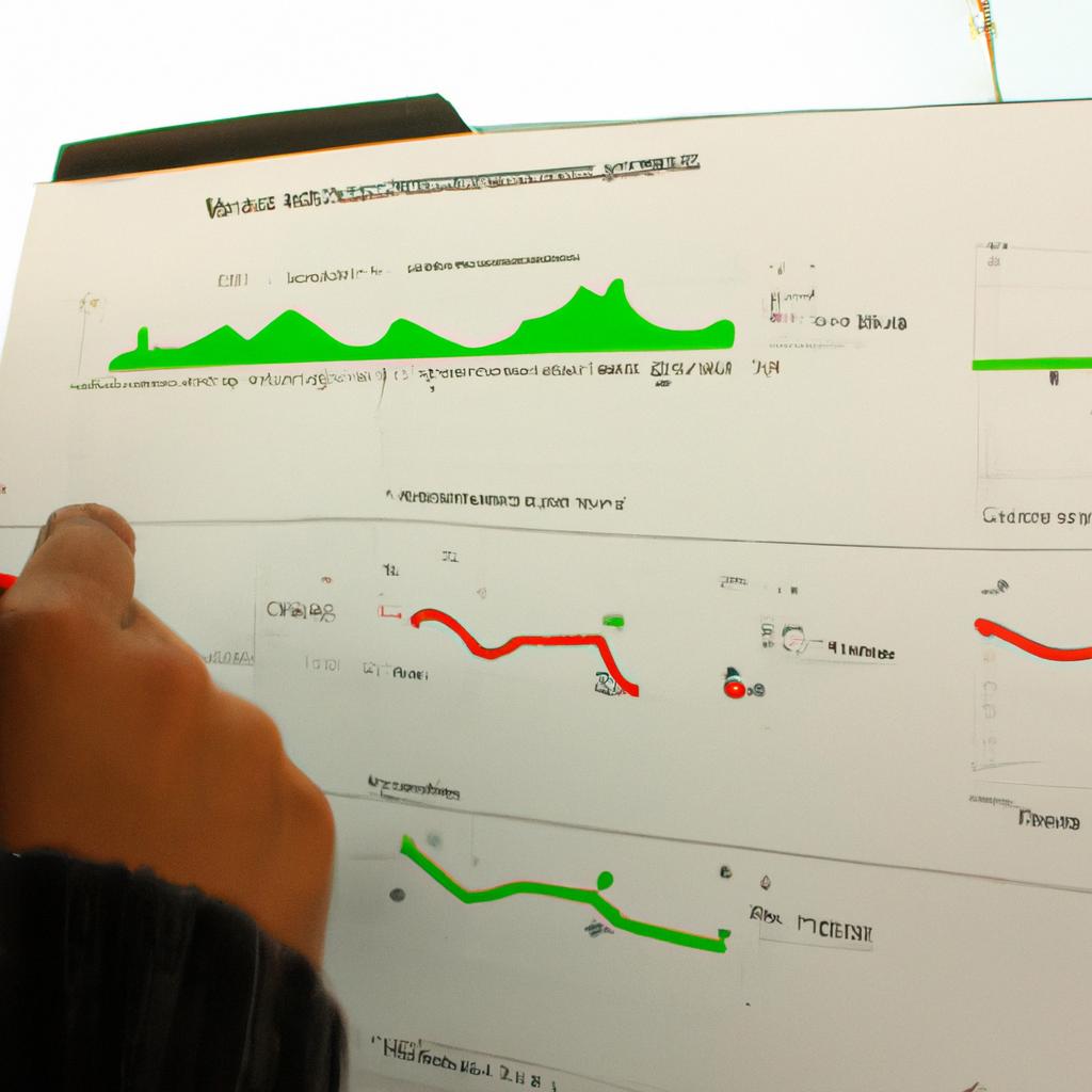 Person studying climate data graph